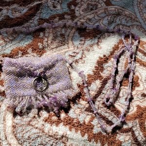 ✴ 2/$20 Iridescent purple beaded purse necklace